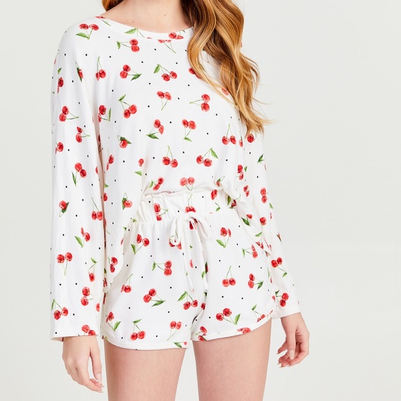 NWT Cherry Lounge Long Sleeve Top Altar’d State Size Small - Picture 2 of 3